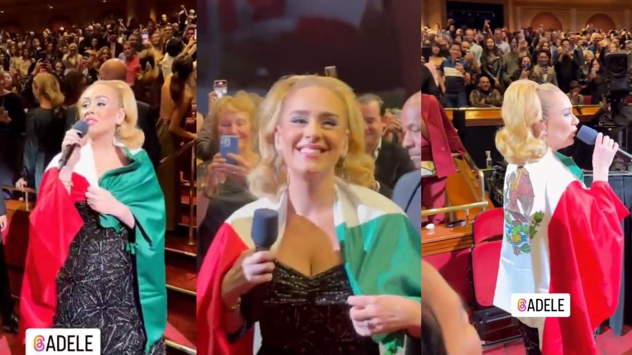 Adele durante un concierto en Las Vegas